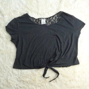 PINK Victoria's Secret Black Lace Crop Top X-Small